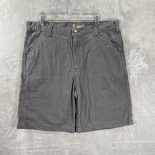 Carhartt Shorts men's 38x9 Relaxed Fit Rugged Flex Canvas Work Gray Outdoor