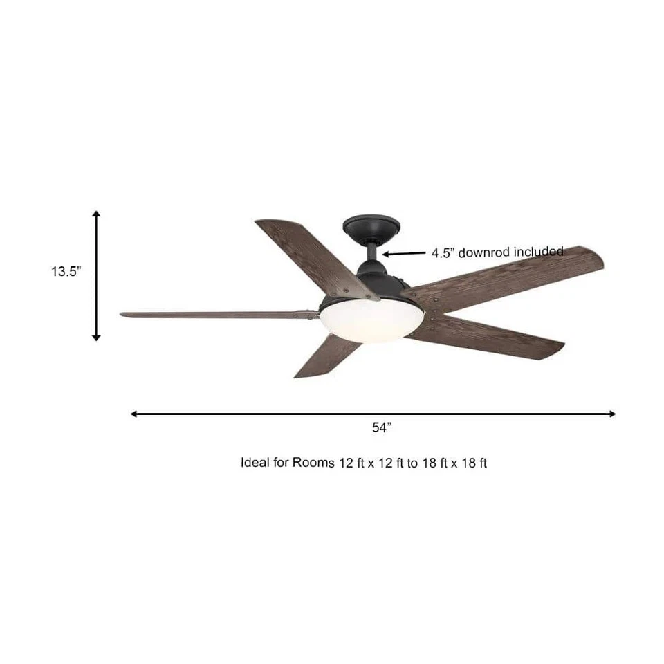 Home Decorators Collection Draper 54 in. LED Outdoor Natural Iron Ceiling Fan - Image 3 of 4