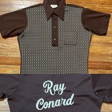 Vintage 60s Bowling Shirt Size Medium King Louie Chainstitch Double Knit 50s