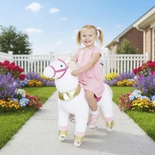 Ride on Horse, 29.5 Inch Height Plush Riding Unicorn for Kids 3-5 Years