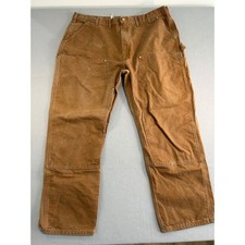Carhartt Double Knee Work Pants Mens 46x32 Brown B01 BRN Dungaree Fit Canvas