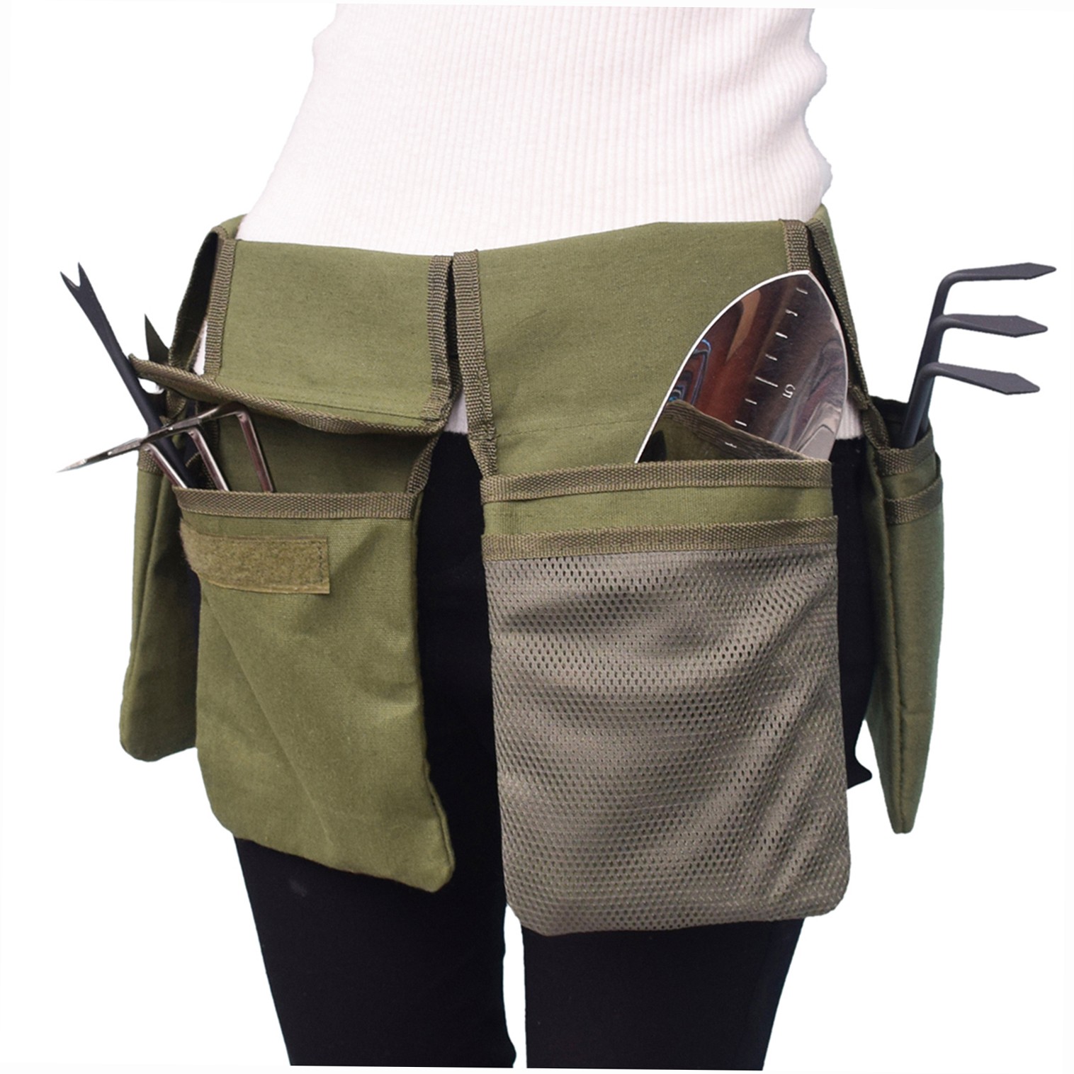 Garden Tool Belt Canvas Waist Tool Apron With Pockets Gardening Kit Tote Bag