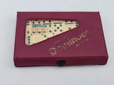 Vintage Dominoes Double 6 Six Travel Size Mini Set and Case