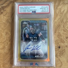 2024 TOPPS CHROME JASON KELCE GOLD AUTO /50 #CLAJKE PSA 10 AUTO 10
