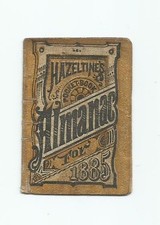HAZELTINE'S  ALMANAC FOR 1885  MINI POCKET BOOK  WARREN, PA.