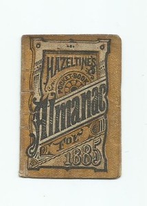 HAZELTINE'S ALMANAC FOR 1885 MINI POCKET BOOK WARREN, PA.