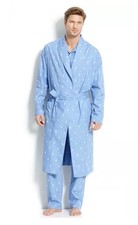 80 Polo Ralph Lauren Men's All Over Polo Player Robe size L/XL Beach Blue
