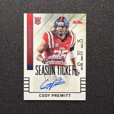 2015 Contenders CODY PREWITT #168 Season Ticket RC AUTO - OLE MISS FOOTBALL - B