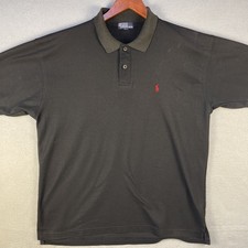 VTG Polo Ralph Lauren Polo Shirt Mens XL Black Preppy 90s Made in USA