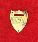 RARE ORIGINAL CIVIL WAR ERA USA UNION CAVALRY US SADDLE POMMEL SHIELD