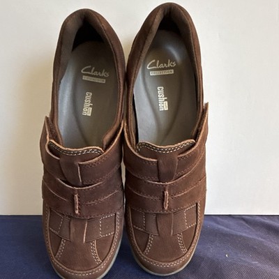 Clarks Cushion Soft Women s Brown Suede Slip-On Comfort Shoes US 6.5 EU 37