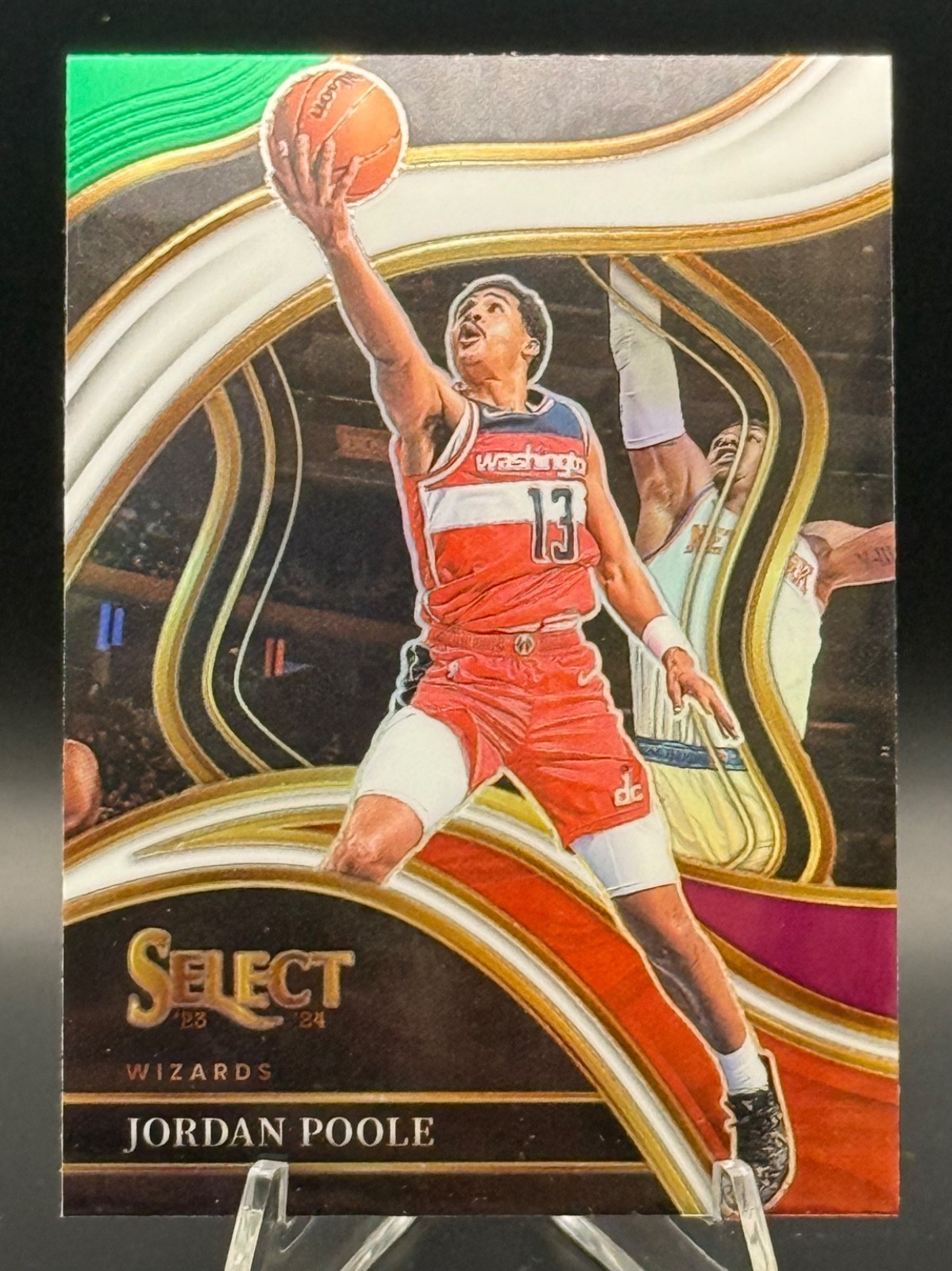 Jordan Poole 2023-24 Panini Select #218 Courtside Green White Purple Prizm