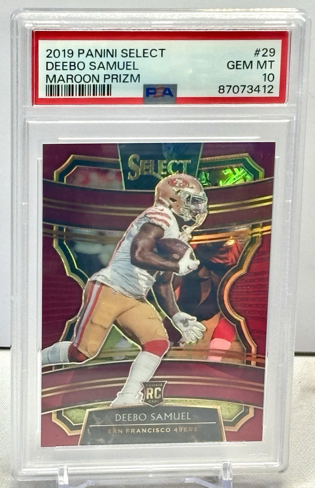 2019 Panini Select Deebo Samuel #29 Maroon Prizm /149 Rookie PSA 10 GEM RC