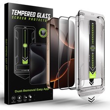 iPhone 17 Pro Max Screen Protector 2-Pack Tempered Glass Easy Alignment Kit