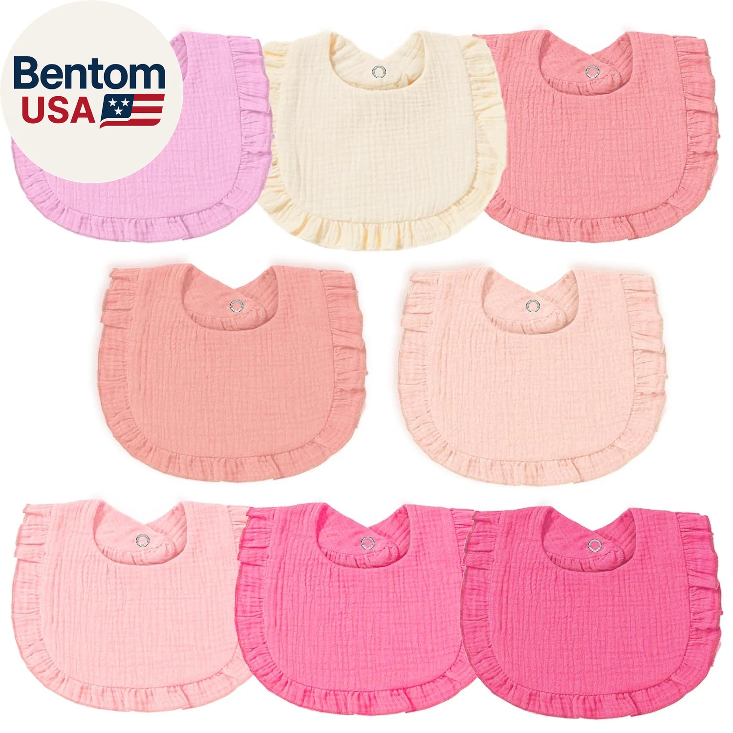 Baby Muslin Bibs, Bandana Drool Bib for Girls, Adjustable 100% Cotton Soft Baby
Opens in a new windo