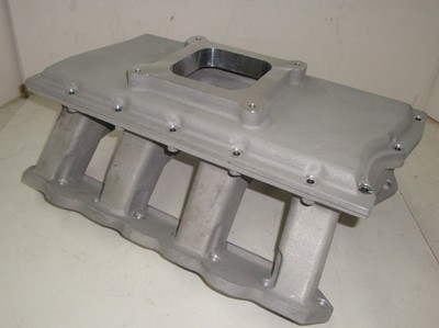 NOS PAW Tunnel Ram Top For Early Chrysler Hemi 354-392 (1956-58) – Satin Finish, Aluminum – Single Quad Or Tri-Power Available