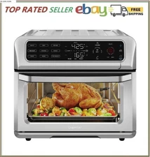 Chefman 20 qt. 12-in-1 Air Fryer Oven, Stainless, X-Large, Probe Thermometer NEW