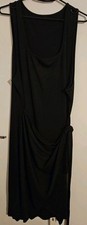 Curvzy Size 26 Ladies Black Midi Dress Wrap Front Sleeveless BNWT