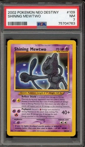 Pokemon Shining Mewtwo Neo Destiny Unlimited Holo Secret Rare #109 PSA 7