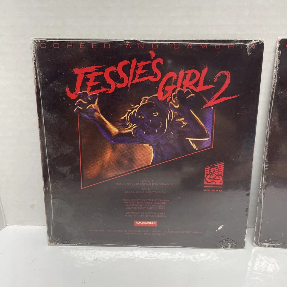 Coheed & Cambria Rick Springfield Ltd Ed Vinyl Jessies Girl 2 Blue & Red Sealed - Image 4 of 4