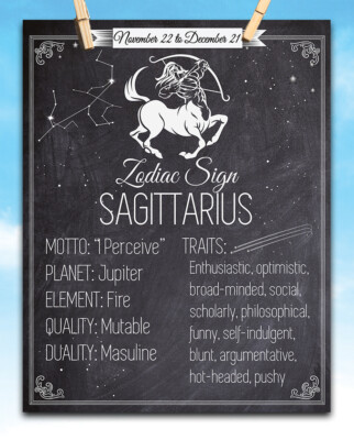 Zodiac Sign Sagittarius - 11x14 Unframed Art Print - Makes a Great