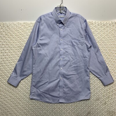 mens dress shirt 15 32/33 Geoffrey Beene Mens Dress Shirt Medium 15 32/33 Blue Wrinkle Free Long  Sleeve