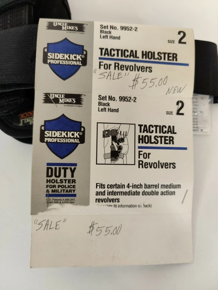 Funda táctica Uncle Mike's para revólver de 4 pulgadas mano izquierda 9952-2 talla 2 negra Foto 2 de 4