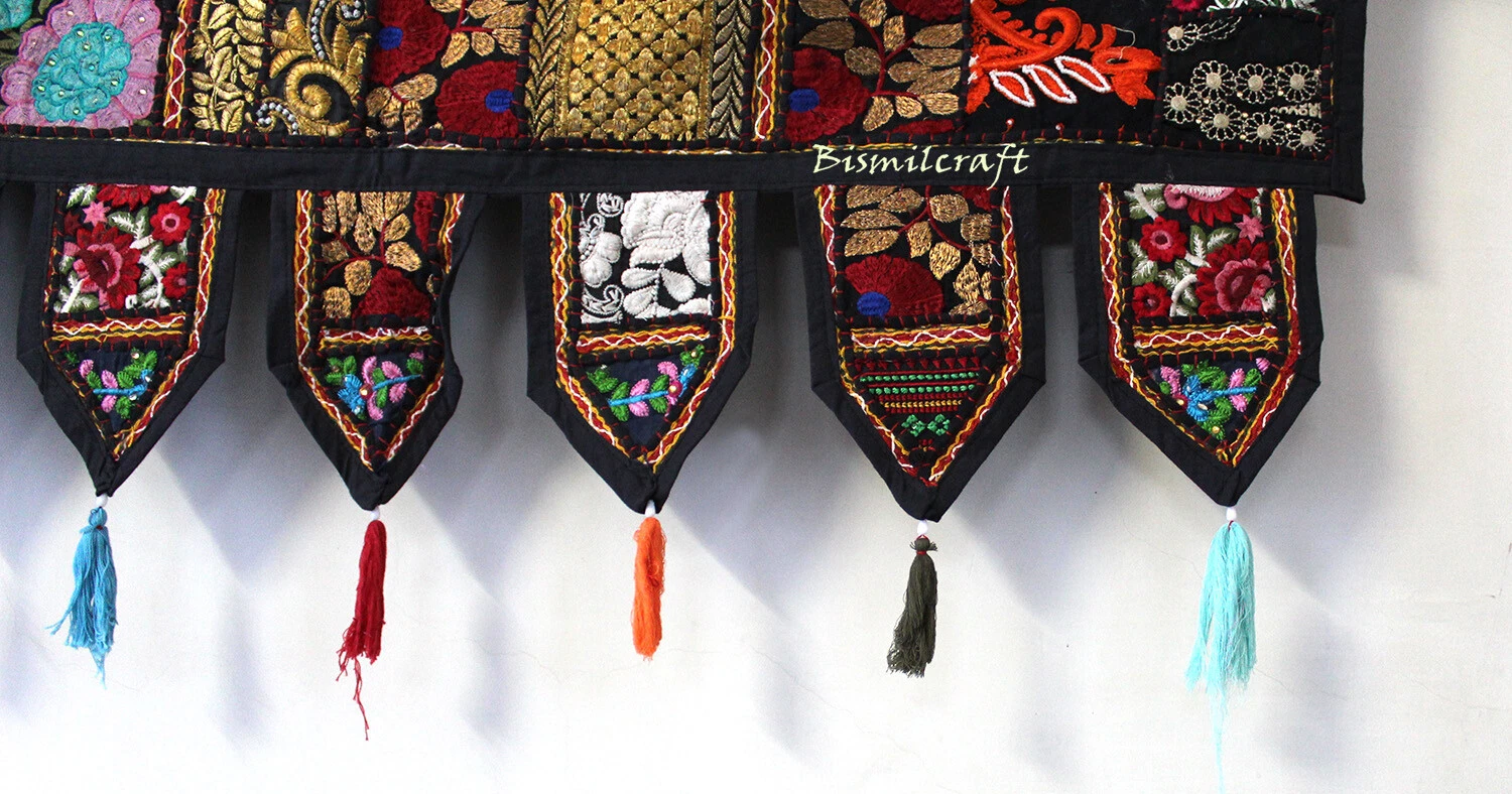 Cotton patchwork toran door decorative vintage valance boho masala