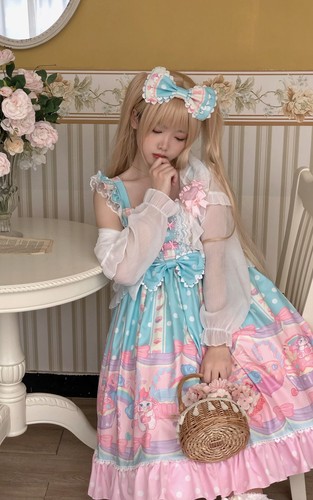 Lindo vestido JSK con tirantes de lolita diseño original de casa de postres para mujer - Imagen 5 de 14