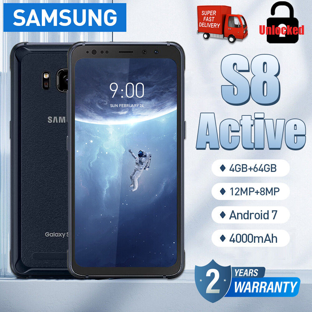 NEW SEALED Samsung Galaxy S8 Active SM-G892A 5.8" 64GB AT&T Unlocked Gray Phone