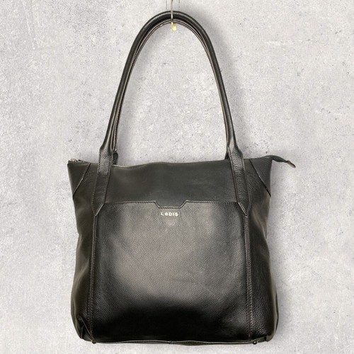 Lodis Pebbled Black Leather Travel 