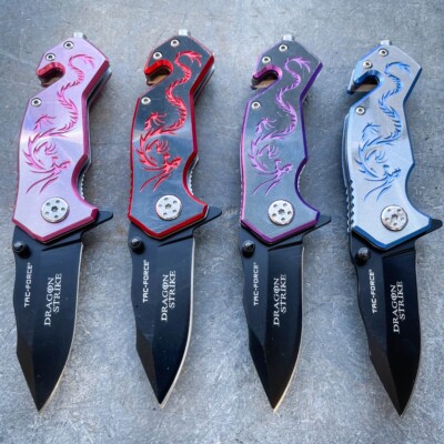 6'' Tac-Force Fantasy Dragon Strike Spring Assisted Rescue Folding Pocket Knife