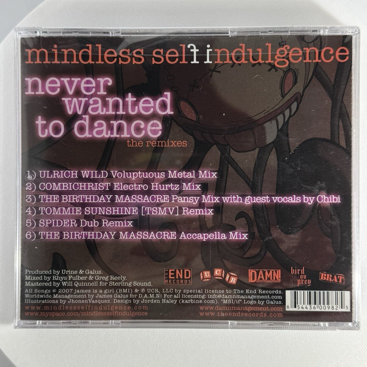 Mindless Self Indulgence Never Wanted to Dance the remixes CD