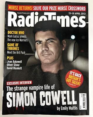 RADIO TIMES 13/4/2013 SIMON COWELL Morse ANT & DEC Tiger Woods LARA PULVER