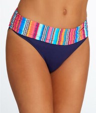 Anne Cole Triangle Striped Foldover Bikini Bottoms MSRP 54 Size XS