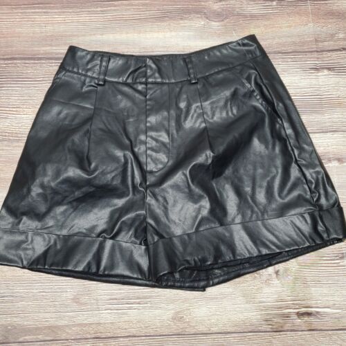 NEW Womens Size Small Faux Black Leather Shorts