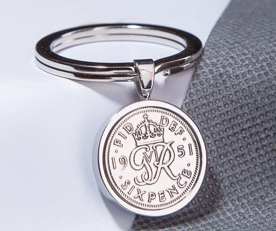 Lucky Sixpence Luxury Keyring -Choose the Year & Colour Metal - Birthday Gift
Opens in a new window