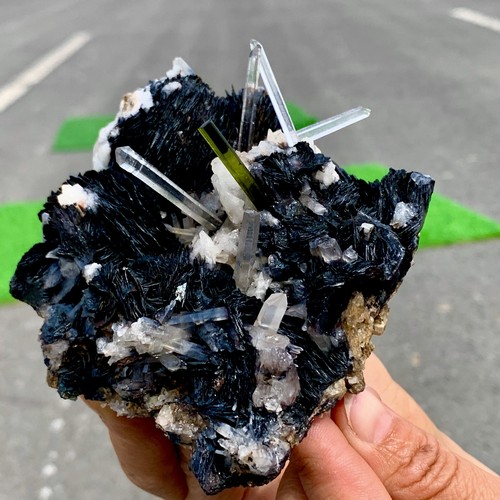 1.29LB Natural Specularite of Tourmaline Mica Crystal quartz cluster /minerals - Picture 3 of 23