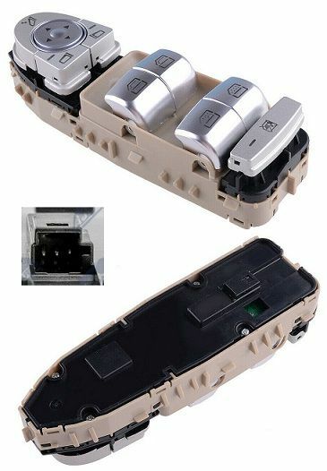 Commande lève-vitre avant gauche ABS crème finitions chromées Mercedes S205