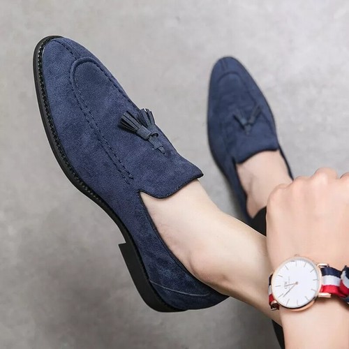 New Mens Loafers Suede Leather Shoes Men Driving Shoes Wedding Male Dress Shoes - Picture 18 of 28