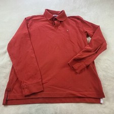 Tommy Hilfiger Mens Adult Large Burgundy Long Sleeve Casual Shirt