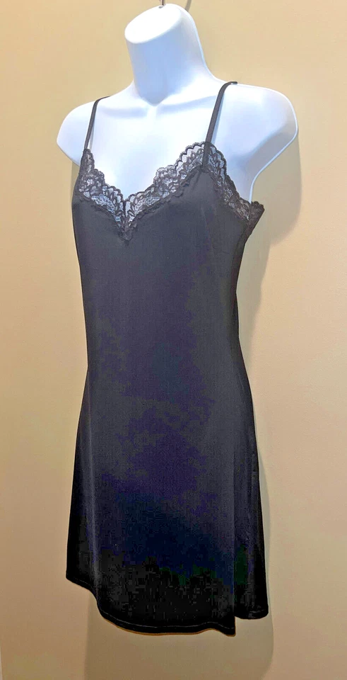 LINDEX ¡NUEVO CON ETIQUETAS! Mujer Premium Nylon Deslizamiento Completo con Encaje y Correas Ajustables, Talla S Foto 3 de 4