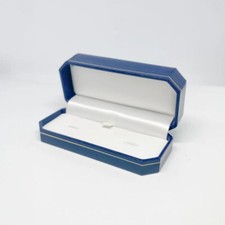 Cufflink Box Antique,Vintage,Victorian Style Blue Leatherette with Gold Details 