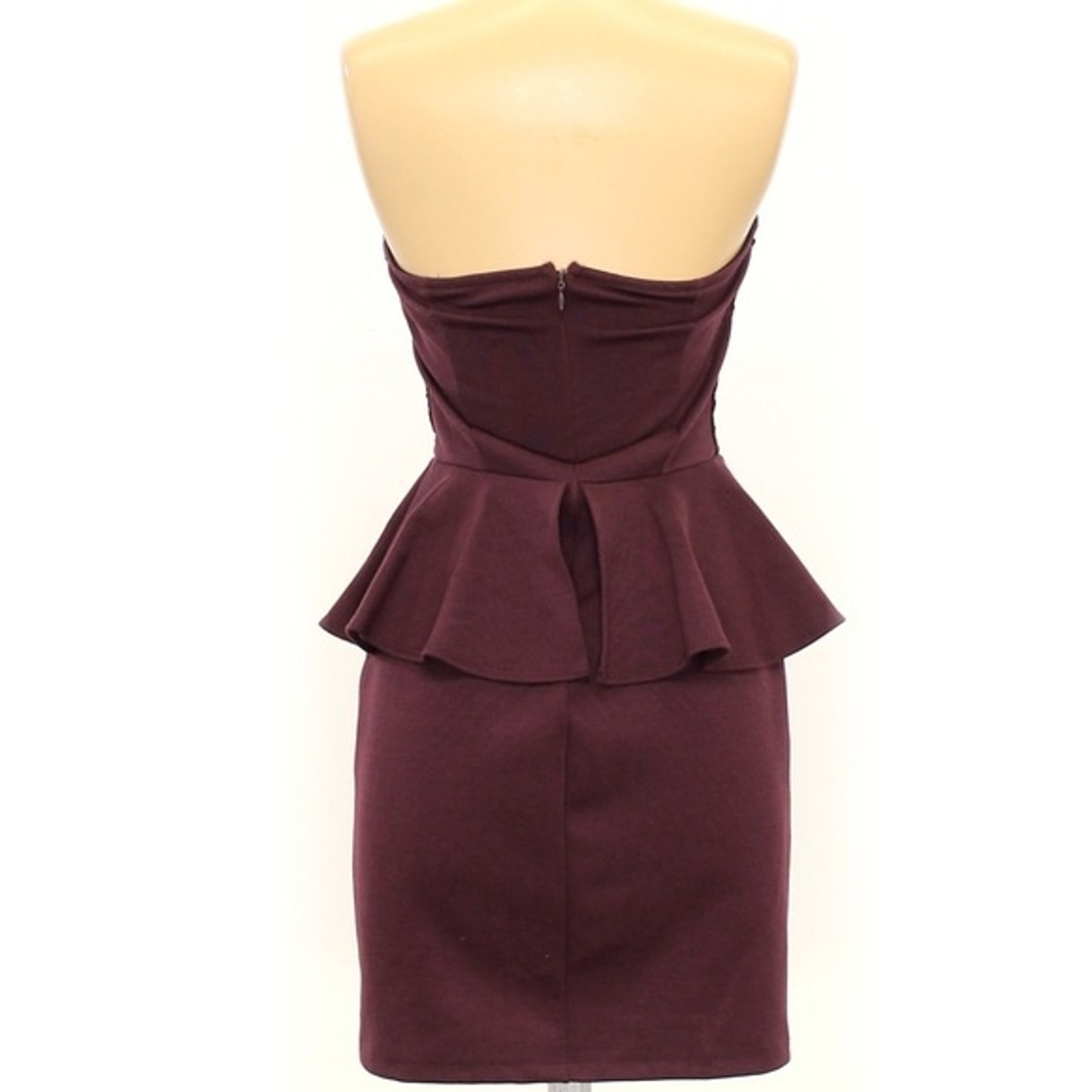 Aqua Burgundy Lace Strapless Top Peplum Skirt Dress Size S | eBay Aqua Burgundy Lace Strapless Top Peplum Skirt Dress Size S | eBay