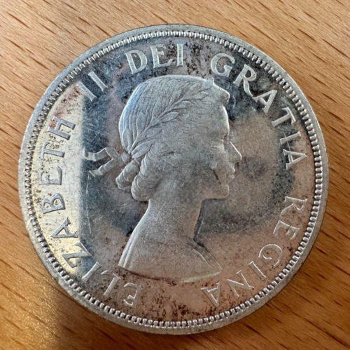 1956 Elizabeth II One Dollar 1D Silver CANADA COIN #L