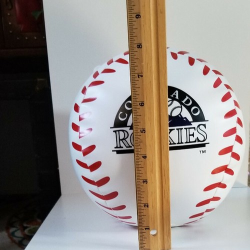 MLB Colorado Rockies Stuffed Baseball Faux Leather Plush Toy Ball 8" Round - Picture 8 of 10