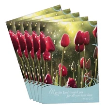 LOT OF 5 DAYSPRING Religious Thank You Notecards + Envelopes, Tulip Flowers Ruth