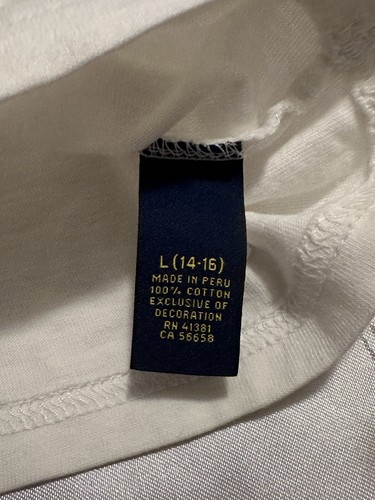 Polo Ralph Lauren T-Shirt Youth (L-14/16) Big Pony/Flag Short Sleeve White - Picture 10 of 12