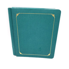 Creative Memories 8 x 10 Green Gold Trim Album 13 White Pages and 5 Ruled Pages