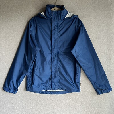 Magellan Outdoors Rain Jacket Mens Small Blue Full Zip Nylon Camp Fishing Hiking